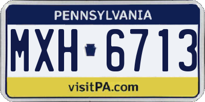 PA license plate MXH6713