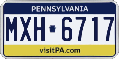 PA license plate MXH6717