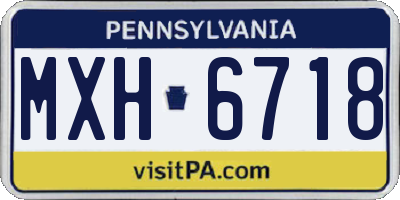 PA license plate MXH6718