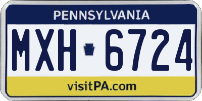 PA license plate MXH6724