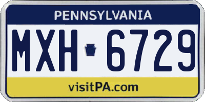 PA license plate MXH6729