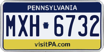 PA license plate MXH6732
