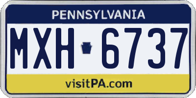 PA license plate MXH6737