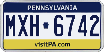 PA license plate MXH6742