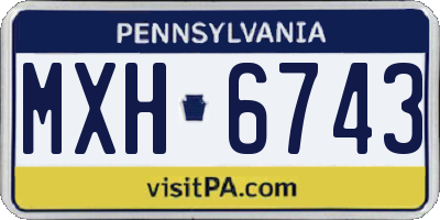 PA license plate MXH6743