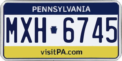 PA license plate MXH6745