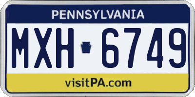 PA license plate MXH6749