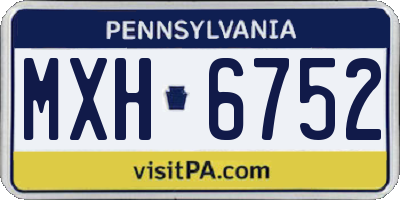 PA license plate MXH6752