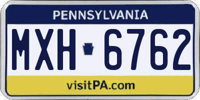 PA license plate MXH6762