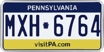 PA license plate MXH6764