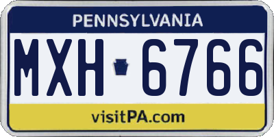 PA license plate MXH6766