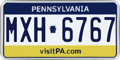 PA license plate MXH6767