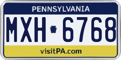 PA license plate MXH6768