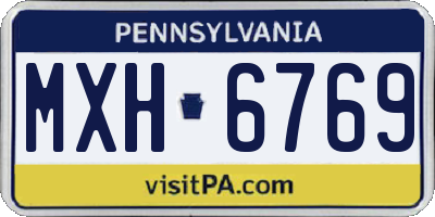 PA license plate MXH6769