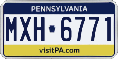 PA license plate MXH6771