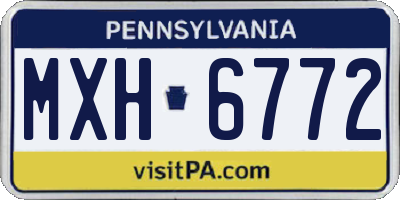 PA license plate MXH6772
