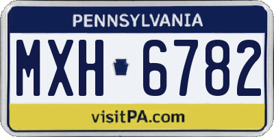 PA license plate MXH6782