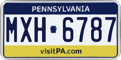 PA license plate MXH6787