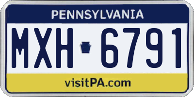PA license plate MXH6791