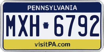 PA license plate MXH6792
