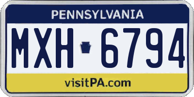 PA license plate MXH6794