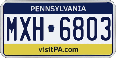 PA license plate MXH6803