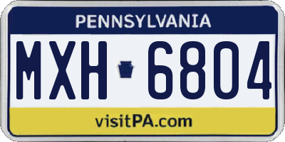 PA license plate MXH6804
