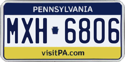 PA license plate MXH6806