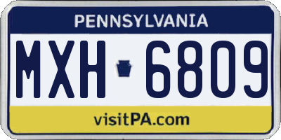 PA license plate MXH6809