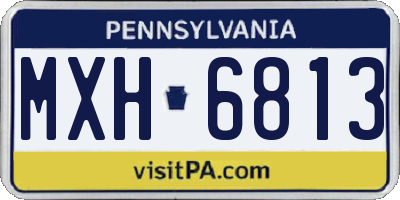 PA license plate MXH6813