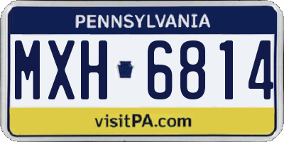 PA license plate MXH6814