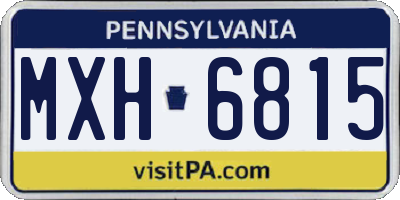 PA license plate MXH6815
