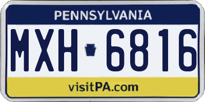 PA license plate MXH6816