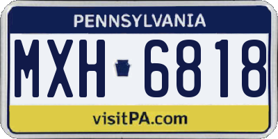 PA license plate MXH6818