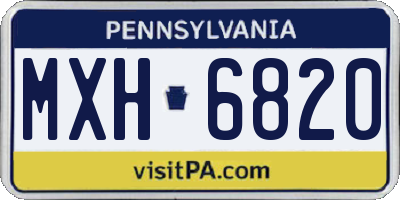PA license plate MXH6820