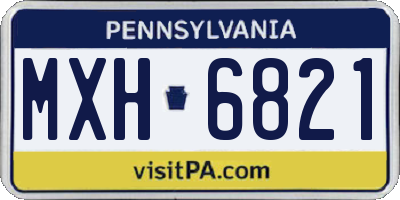 PA license plate MXH6821
