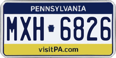 PA license plate MXH6826