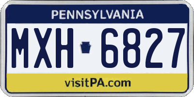 PA license plate MXH6827