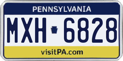 PA license plate MXH6828