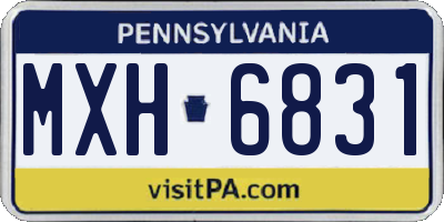 PA license plate MXH6831