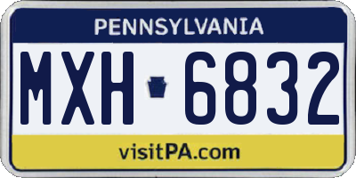 PA license plate MXH6832