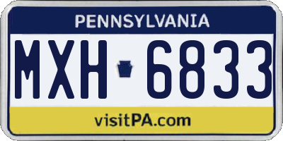 PA license plate MXH6833