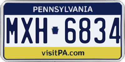 PA license plate MXH6834