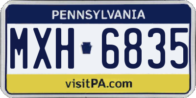 PA license plate MXH6835