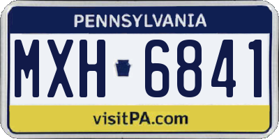 PA license plate MXH6841