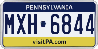 PA license plate MXH6844