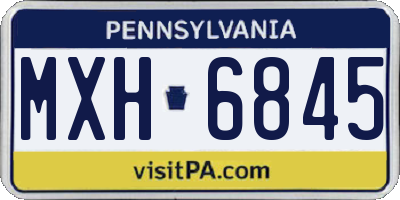 PA license plate MXH6845