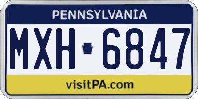 PA license plate MXH6847