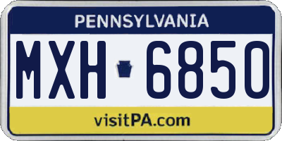 PA license plate MXH6850