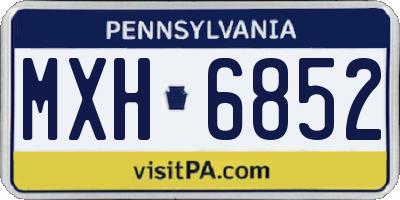 PA license plate MXH6852